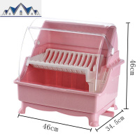 厨房餐具碗筷碗碟收纳盒沥水架家用塑料带盖大号双层碗架放碗柜 三维工匠收纳层架