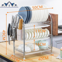 。厨房置物架沥水碗碟架落地放碗架三层滴水碗盘收纳架子家用碗筷 三维工匠