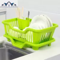 厨房洗菜盆沥水池支架碗架蓝塑料挂件简易洗碗居家厨具筷架有盖 三维工匠收纳层架