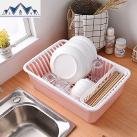 加大号碗柜厨房沥水架塑料碗筷餐具收纳盒碗碟篮碗架带盖置物架[ 三维工匠