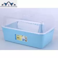 加厚塑料大号碗柜厨房沥水碗架带盖餐具碗筷收纳盒箱放碗盘置物架 三维工匠