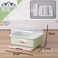 装碗筷收纳盒放碗箱沥水碗架厨房家用带盖碗盆碗碟置物架塑料碗柜 三维工匠
