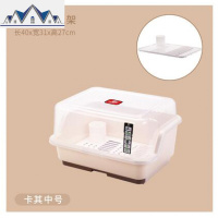 加厚塑料碗柜带盖碗碟篮厨房沥水碗架餐具碗筷收纳盒翻盖厨房收纳 三维工匠收纳层架