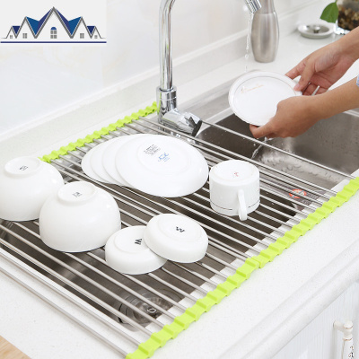 厨房用品洗碗池水上方收纳碗架沥水架不锈钢晾碗架凉碗架置物架 三维工匠