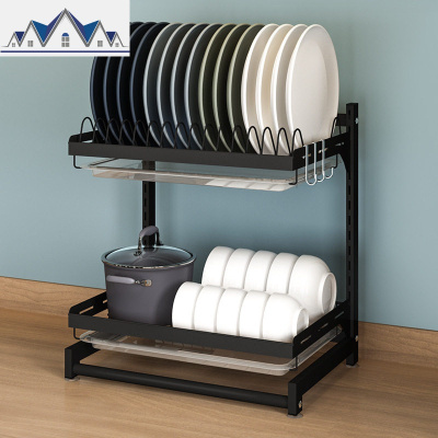控碗架沥水架接水盘厨房放碗凉碗台面溧水置物架家用不锈钢碗栏 三维工匠