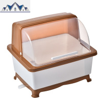 厨房洗碗筷有盖滴水滤水碗篮沥水架子用品家用大全多功能收纳碗盒 三维工匠收纳层架