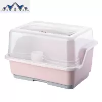沥水迷你碗柜放碗筷收纳箱收纳盒带盖装餐具盘碗碟置物架厨房家用 三维工匠