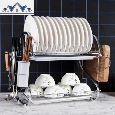 餐具架多功能装碗碟套装家用沥水架不锈钢置物架厨房用品多层碗架 三维工匠