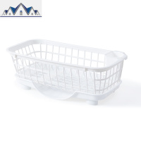 厨房碗筷收纳盒带盖带沥水架装放碗碟碗架餐具塑料碗柜台面收纳箱 三维工匠收纳层架