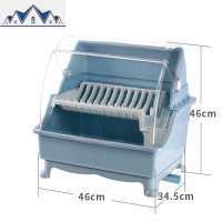 厨房放碗筷收纳盒家用碗碟沥水碗架带盖装碗柜盘子餐具双层储物箱 三维工匠收纳层架