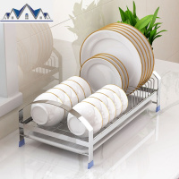304不锈钢 碗架沥水架收纳架黑色单层厨房置物架晾放碗碟碗盘用品 三维工匠