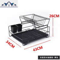 厨房双层碗架沥水架台面餐具刀筷收纳盒多层晾放碗碟架盘子置物架 三维工匠