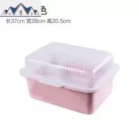 装碗筷收纳盒放碗箱沥水碗架厨房家用带盖碗盆碗碟置物架塑料LS型 三维工匠