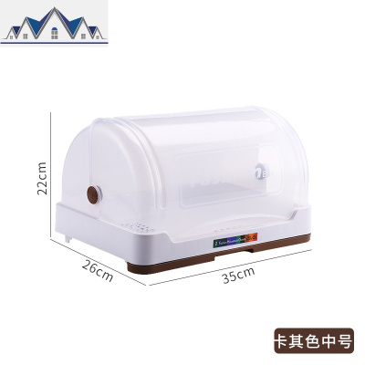 厨房碗筷沥水架宝宝奶瓶家用茶杯子收纳盒带盖防尘置物架小型简易 三维工匠