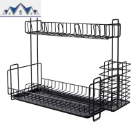 日式铁艺碗架筷子沥水架厨房餐具置物架收纳盘子沥晾洗滤放碗筷盒 三维工匠