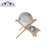 实木碗架沥碗架滴水碗盘架沥水架用品架子晾碟碗桦木置物架可折叠 三维工匠