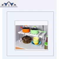 厨房水置物架调味料收纳架不锈钢塑料可伸缩落地储物架多层锅架 三维工匠