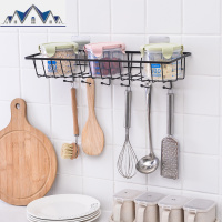 不锈钢厨房置物架壁挂式墙上免打孔调味料收纳架子省空间家居用品 三维工匠