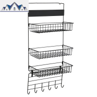 铁艺多层冰箱挂架免打孔壁挂收纳架挂钩厨房置物架储物架调料挂篮 三维工匠