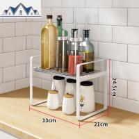 厨房分层置物架台面桌面调料架锅架橱柜内隔层分隔板单双层收纳架 三维工匠