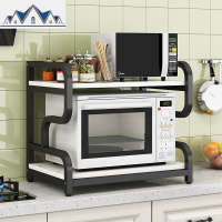 厨房双层多功能置物架台面微波炉烤箱架收纳储物柜电饭锅调料架子 三维工匠