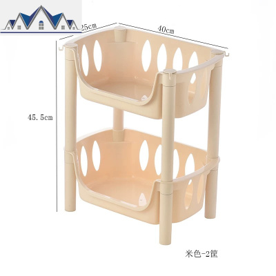厨房置物架落地多层蔬菜篮子收纳筐调料推车塑料水果收纳架储物架 三维工匠