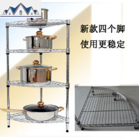 厨房置物架层架不锈钢色转角落地架调料架整理架锅架三角 三维工匠