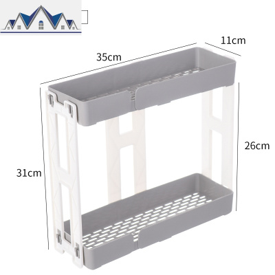 宽型厨房置物架调味瓶架收纳落地储物架双层架调料用品用具架 三维工匠