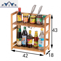 楠竹厨房用品置物架收纳刀架调味品落地多层架子免打孔调料架实木 三维工匠