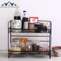 北欧铁艺化妆品置物架ins调味品宿舍收纳架可折叠厨房桌面置物架 三维工匠