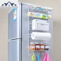 多功能六层冰箱侧挂架厨房用品置物架纸巾调味料保鲜袋收纳壁挂架 三维工匠