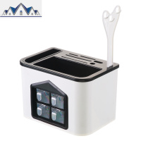 厨房置物架壁挂式免打孔调料收纳架调味盒刀油盐酱醋储物收纳 三维工匠