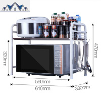厨房置物架落地多层微波炉烤箱调料锅架家用不锈钢用品收纳架架子 三维工匠