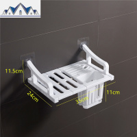 免打孔多功能置物架壁挂式厨房用品调料味盒刀架筷筒收纳毛巾挂架 三维工匠