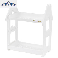 客厅桌面上塑料厨房置物架落地多层多功能收纳化妆品家用调料整理 三维工匠