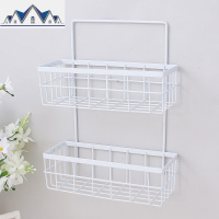厨房铁艺壁挂收纳篮调料架卫生间浴室免打孔挂篮宿舍置物架 三维工匠