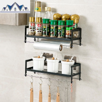 铁艺厨房壁挂置物架调味品挂架 免打孔调料架整理架收纳架 三维工匠