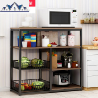 置物架厨房收纳架落地式多层储物柜微波炉架子调料烤箱架菜架碗柜 三维工匠