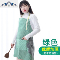 夏季时尚围裙女可爱厨房可擦手做饭工作服罩衣棉麻围腰防油水家用 三维工匠