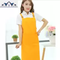 围裙定制logo印字韩版时尚餐厅咖啡奶茶店网咖美甲防水棉工作服 三维工匠