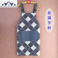 无袖围裙透气可爱防油污棉麻短袖背带肩带围裙厨房清洁家居男女士 三维工匠