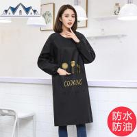 韩版时尚围裙厨房防水防油长袖反穿做饭工作带袖家用男罩衣成人女 三维工匠