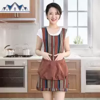 韩版时尚花边大口袋厨房防水罩衣围裙女小清新可爱家用做饭围腰 三维工匠