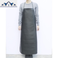 皮革围裙防水防油成人男女厨房餐厅PU围腰长款加厚耐磨工厂作业服 三维工匠