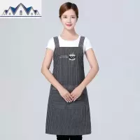 围裙女时尚家用厨房裙子2019新款奶茶店工作服男棉布防水防油围腰 三维工匠