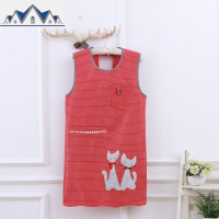 时尚可爱日系棉马甲围裙无袖罩衣家用做饭工作护衣坎肩围腰家务 三维工匠