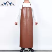 特长防水围裙水产专用工作耐磨护腰家用防油厨房免洗皮革围腰加长 三维工匠