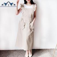 围裙文艺花店女时尚外穿可爱公主北欧美术生日式定制logo印字长款 三维工匠