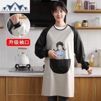 可爱家用厨房做饭防水防油长袖围裙带袖反穿衣防污罩衫工作服男女 三维工匠
