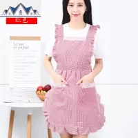 韩版双层女时尚围裙厨房家用防水防油可爱日系大人罩衣做饭工作服 三维工匠